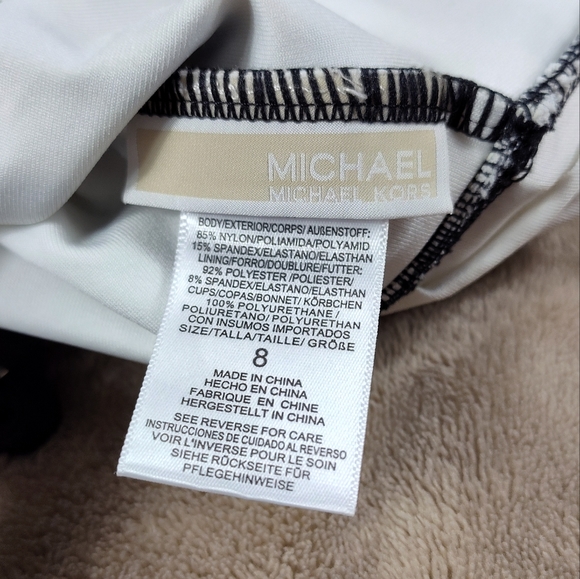 MICHAEL Michael Kors Black Striped Halter Swimsuit 8 - Picture 5 of 11